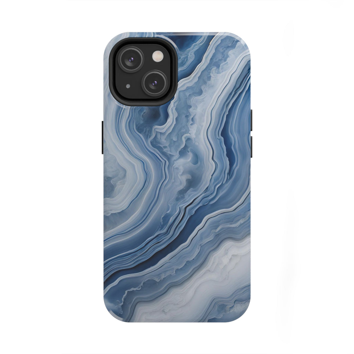 Blue Lace Agate Tough Phone Case — Marble Stone Protective Phone Cover
