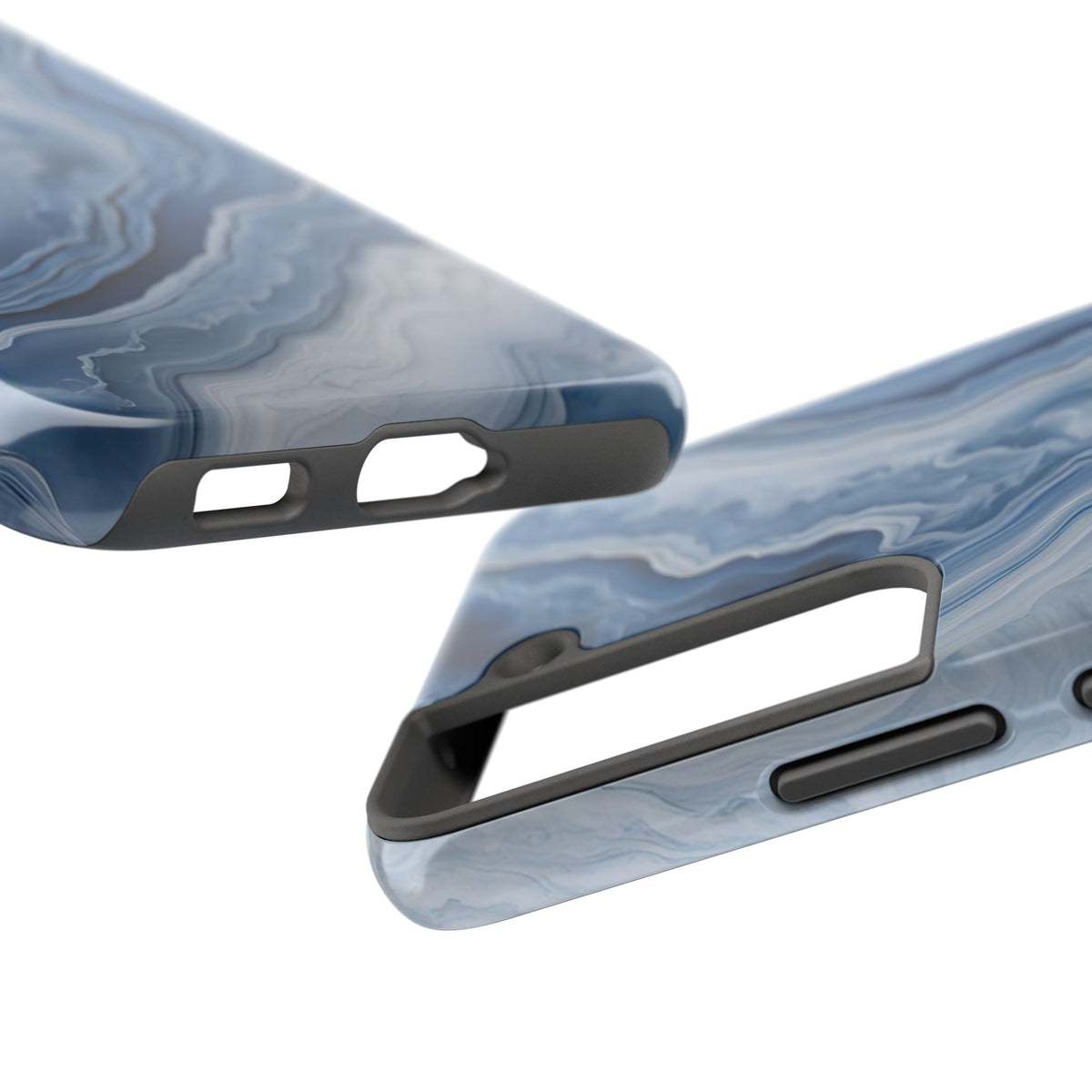 Blue Lace Agate Tough Phone Case — Marble Stone Protective Phone Cover