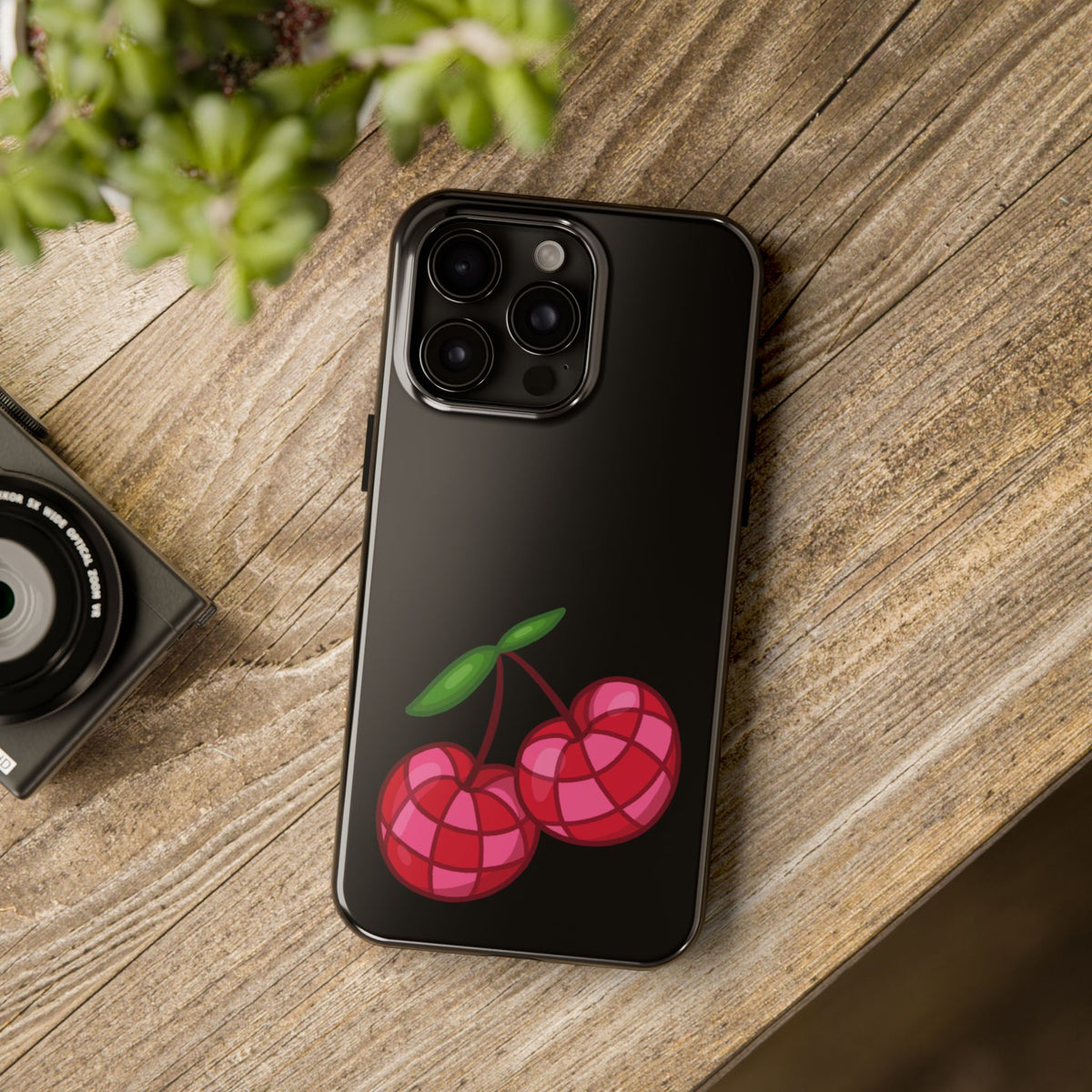Cherries Tough Phone Case — Mosaic Cherries Design