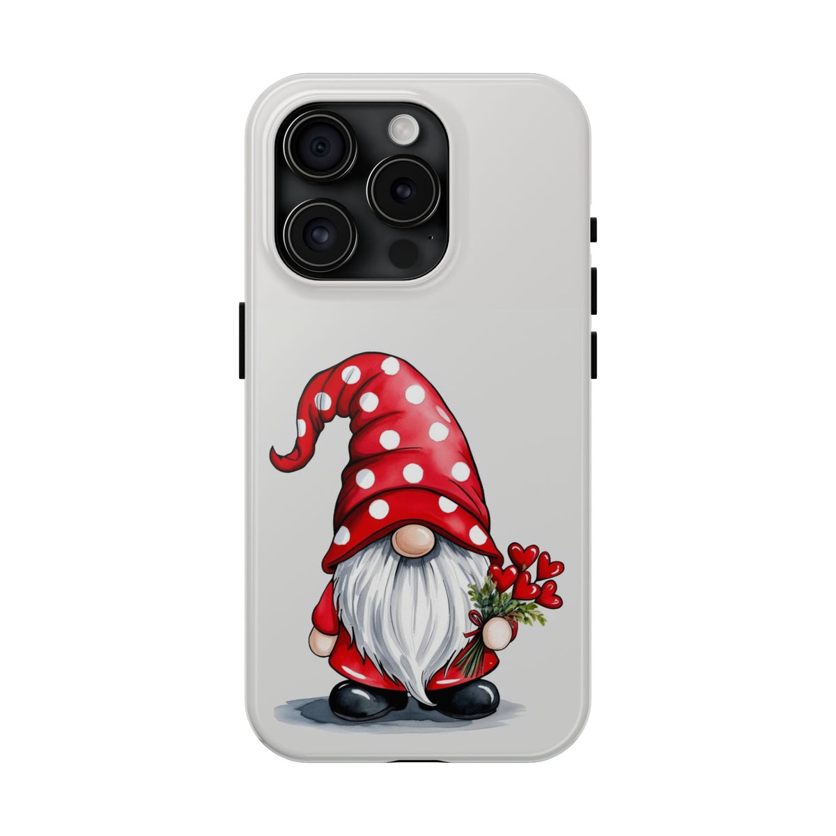 Valentine Gnome Phone Case — Cute Polka Dot Red Gnome Protective Case