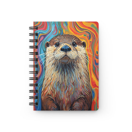 Colorwave Otter Spiral Notebook — Cute Otter Art Journal for Notes & Gratitude