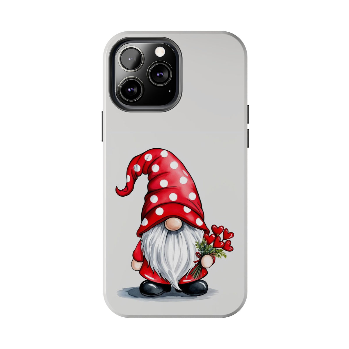 Valentine Gnome Phone Case — Cute Polka Dot Red Gnome Protective Case
