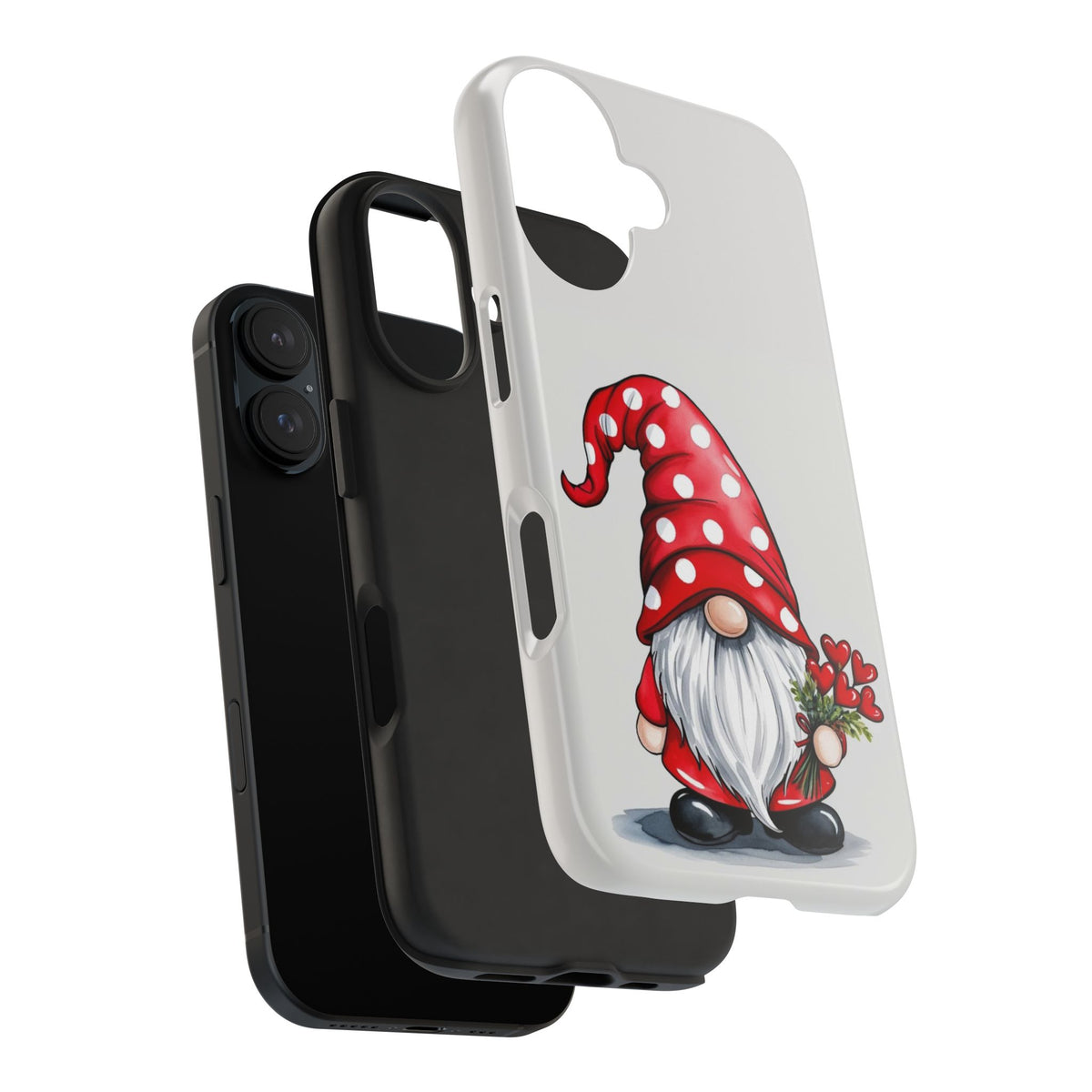 Valentine Gnome Phone Case — Cute Polka Dot Red Gnome Protective Case