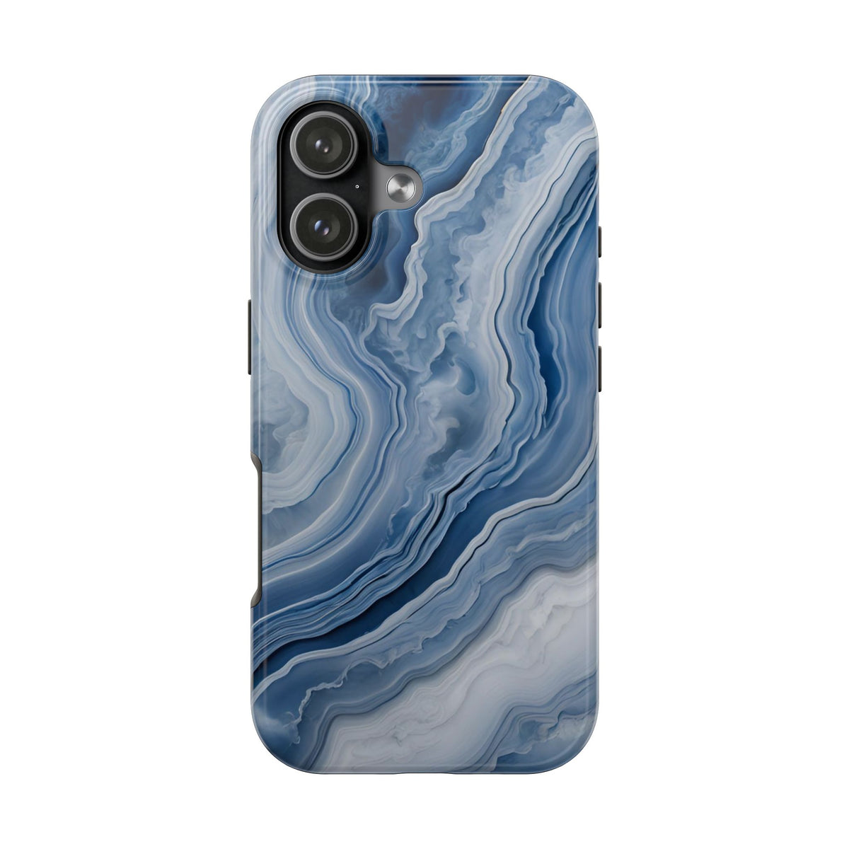 Blue Lace Agate Tough Phone Case — Marble Stone Protective Phone Cover