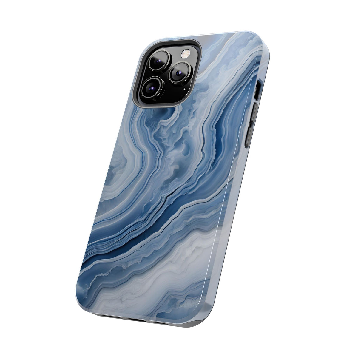 Blue Lace Agate Tough Phone Case — Marble Stone Protective Phone Cover