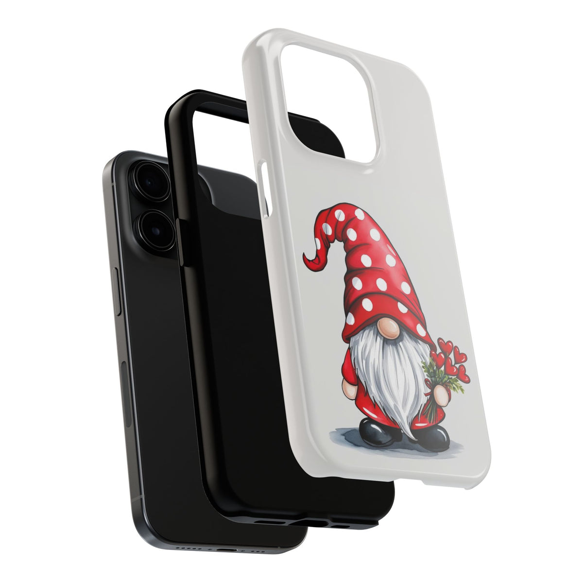 Valentine Gnome Phone Case — Cute Polka Dot Red Gnome Protective Case