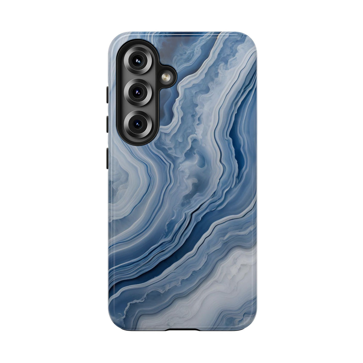 Blue Lace Agate Tough Phone Case — Marble Stone Protective Phone Cover