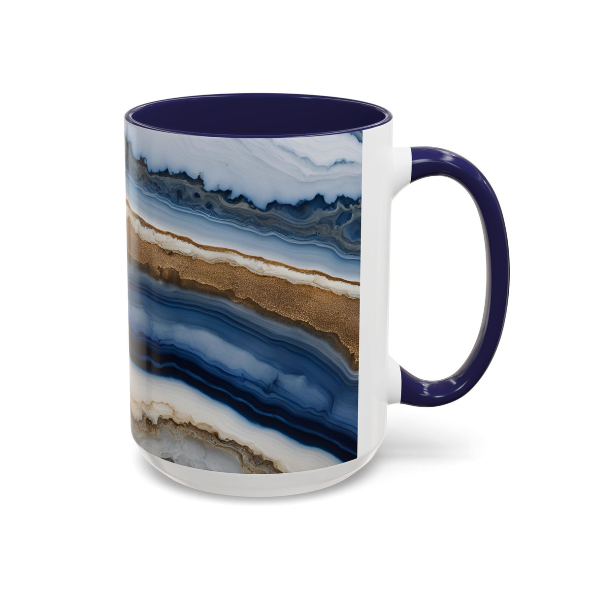 Blue Agate Accent Coffee Mug — Marble Stone Pattern 11/15oz