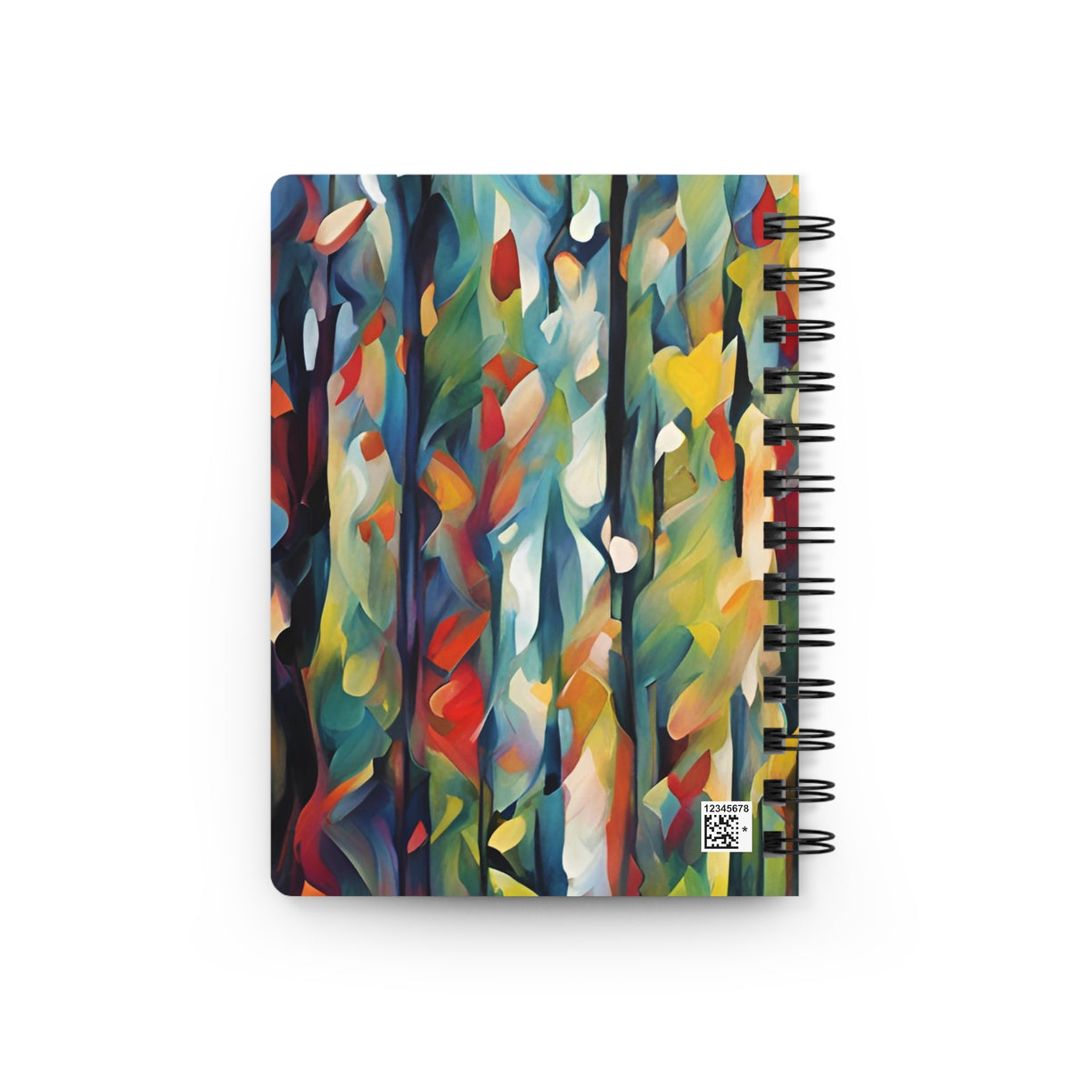 Abstract Forest Spiral Notebook — Colorful Autumn Vibes Journal