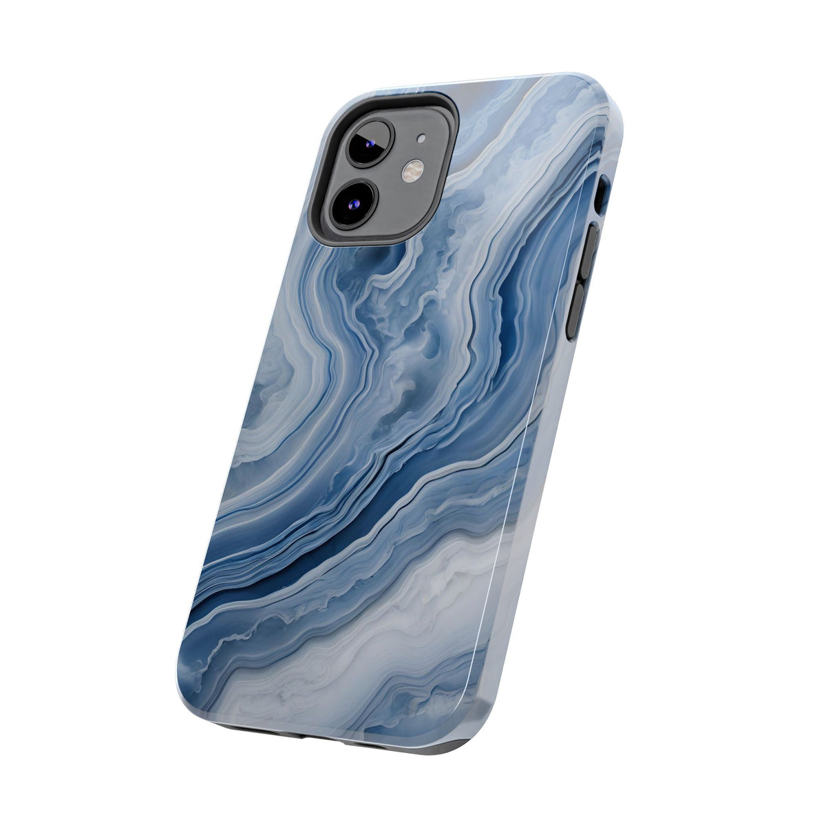 Blue Lace Agate Tough Phone Case — Marble Stone Protective Phone Cover