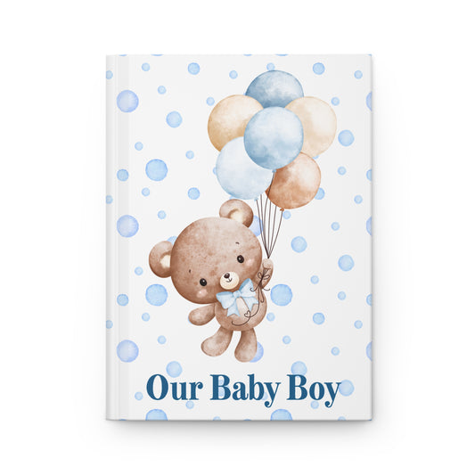 Blue Teddy Bear Baby Shower Keepsake