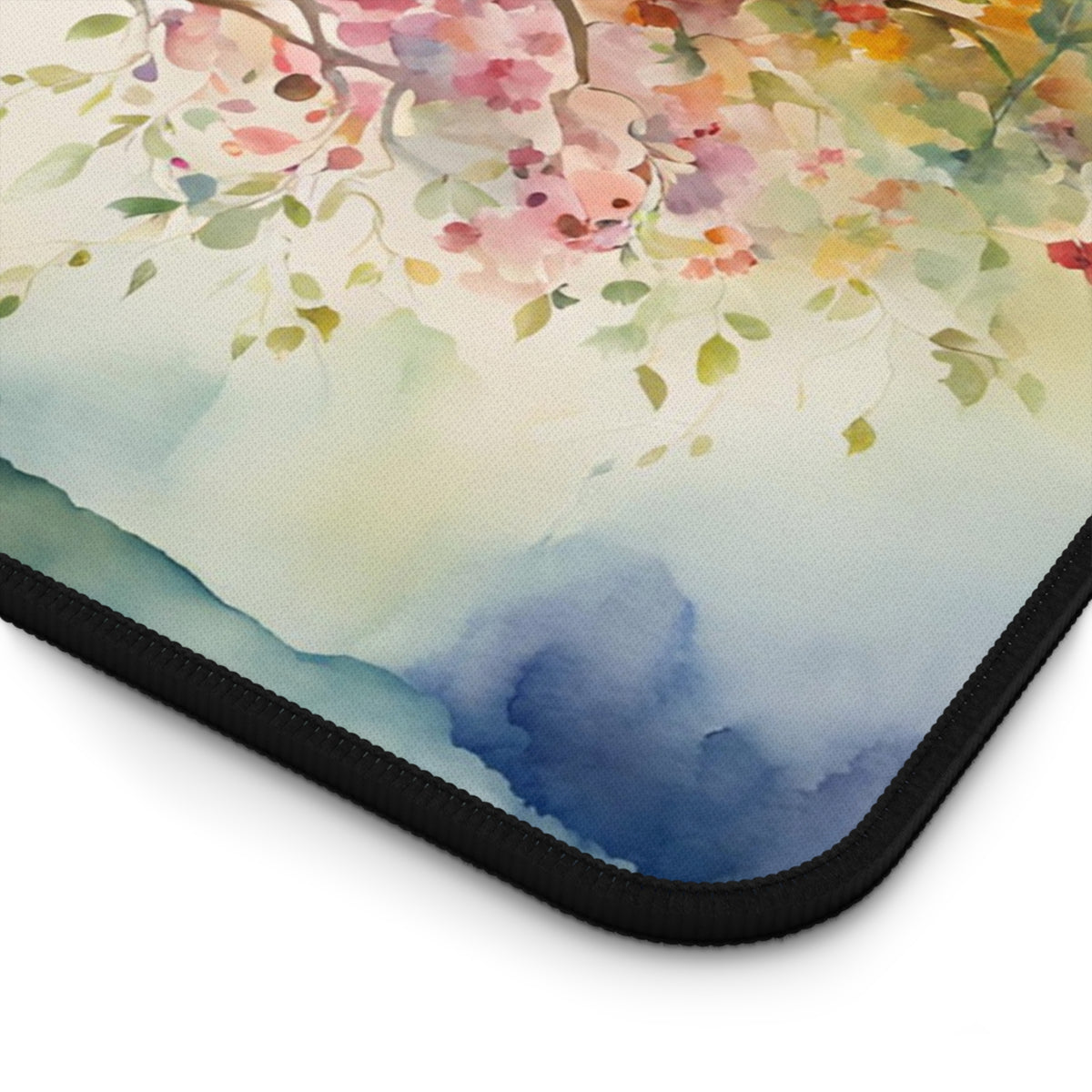 Colorful Watercolor Tree Desk Mat
