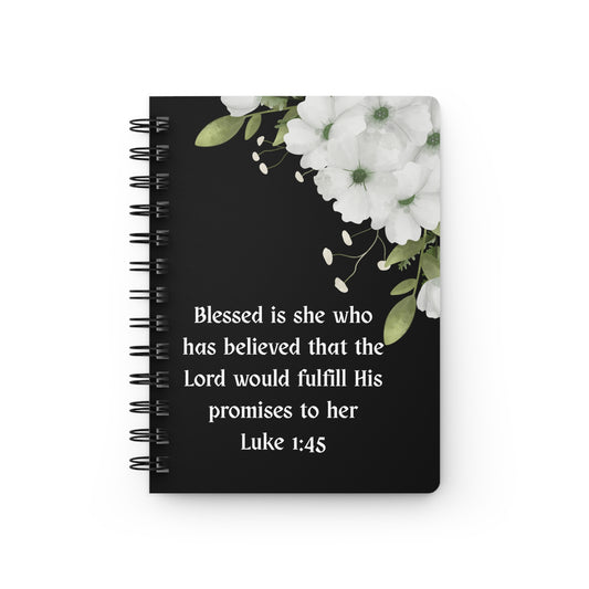 Christian Floral Spiral Journal — “Blessed is she who has believed…” Luke 1:45