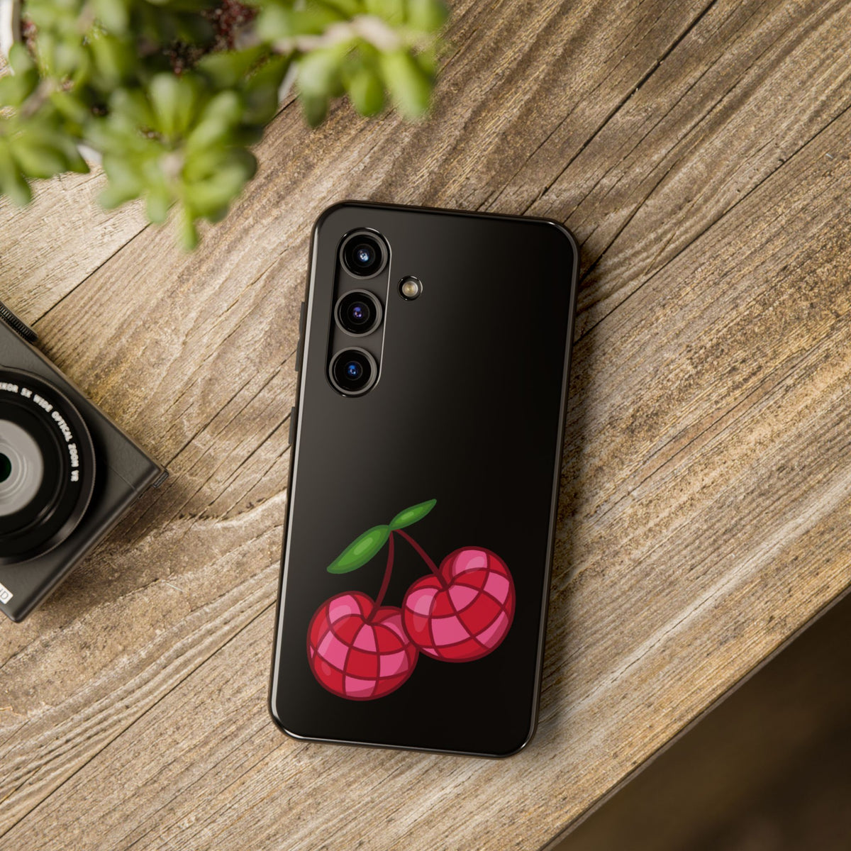 Cherries Tough Phone Case — Mosaic Cherries Design