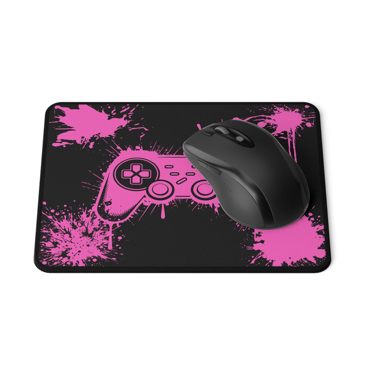Pink Controller Splash Gaming Mouse Pad — Non-Slip Mat for Gamers
