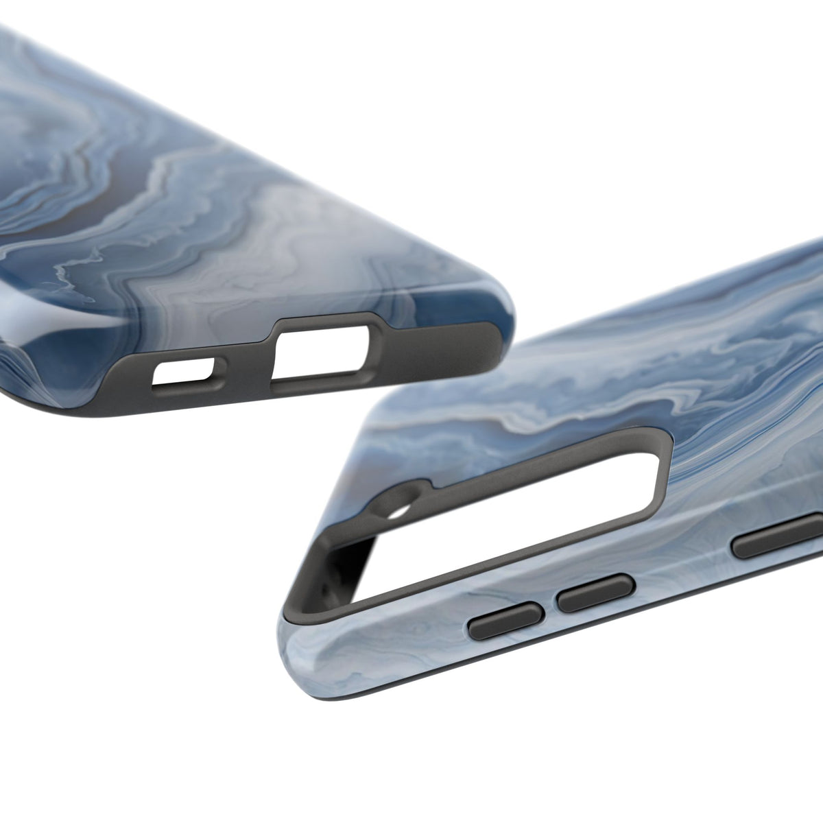 Blue Lace Agate Tough Phone Case — Marble Stone Protective Phone Cover
