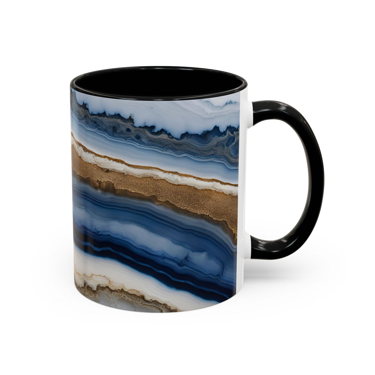 Blue Agate Accent Coffee Mug — Marble Stone Pattern 11/15oz