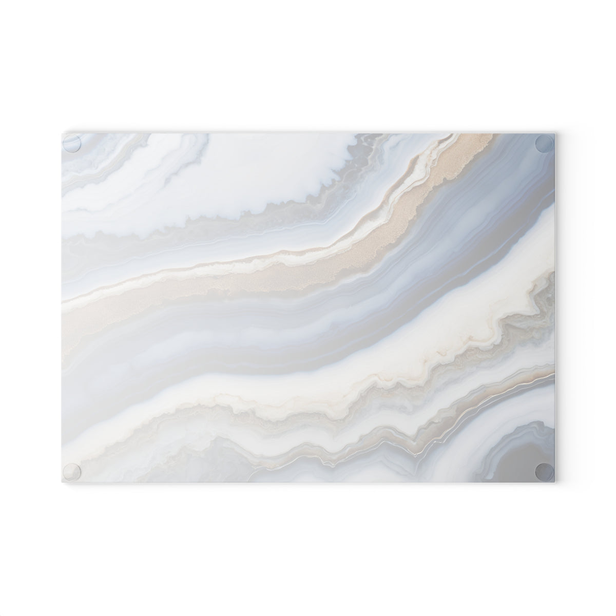 Glass Cutting Board - Blue & Gold Agate Pattern Decorative Chopping Board