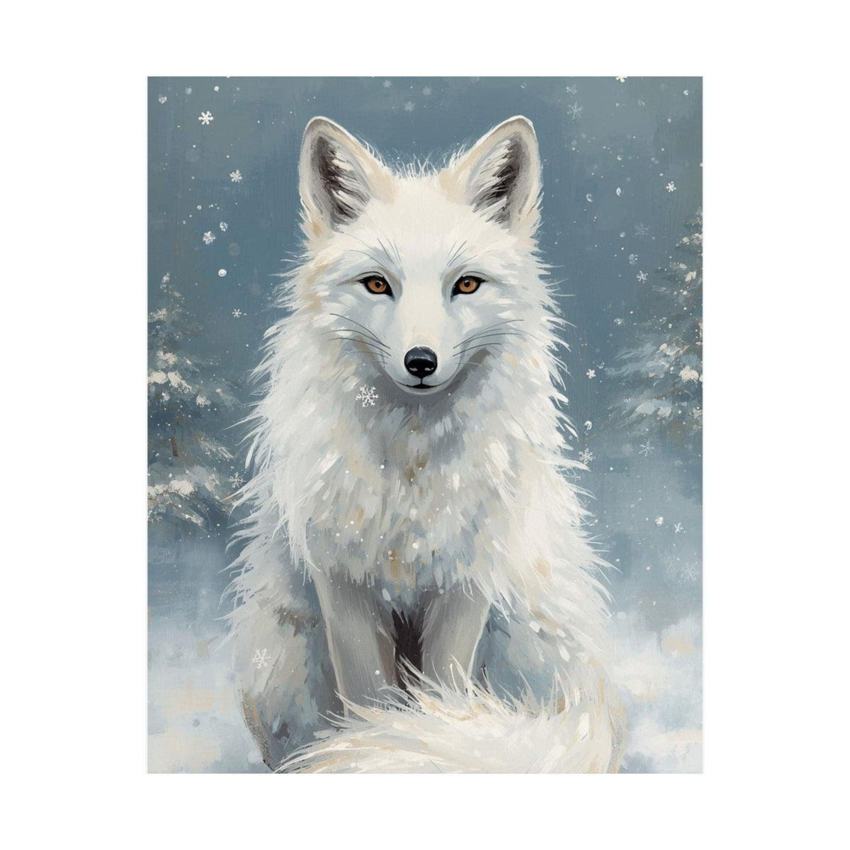 Arctic White Fox Matte Poster