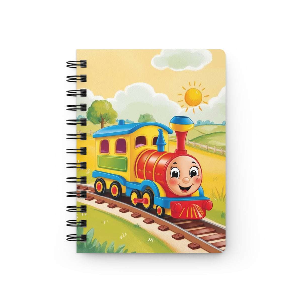 Cute Cartoon Train Spiral Bound Journal for Kids