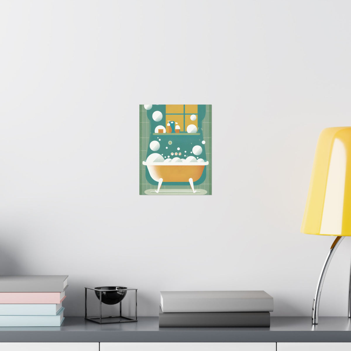 Bathroom Bubble Bath Poster — Matte Vertical Home Wall Art