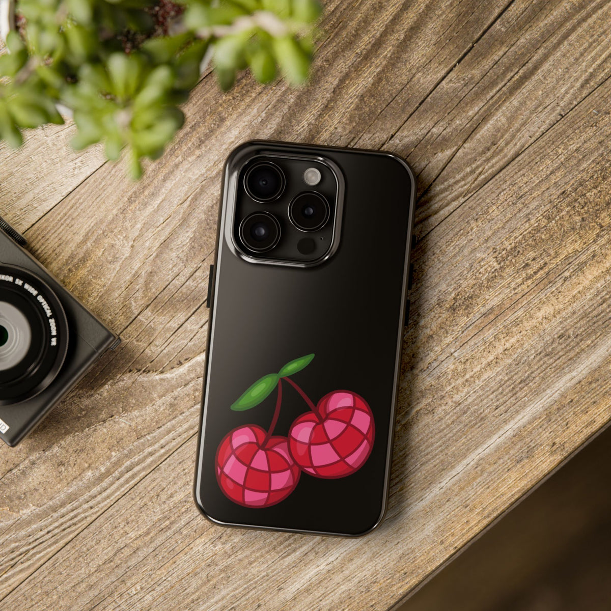 Cherries Tough Phone Case — Mosaic Cherries Design