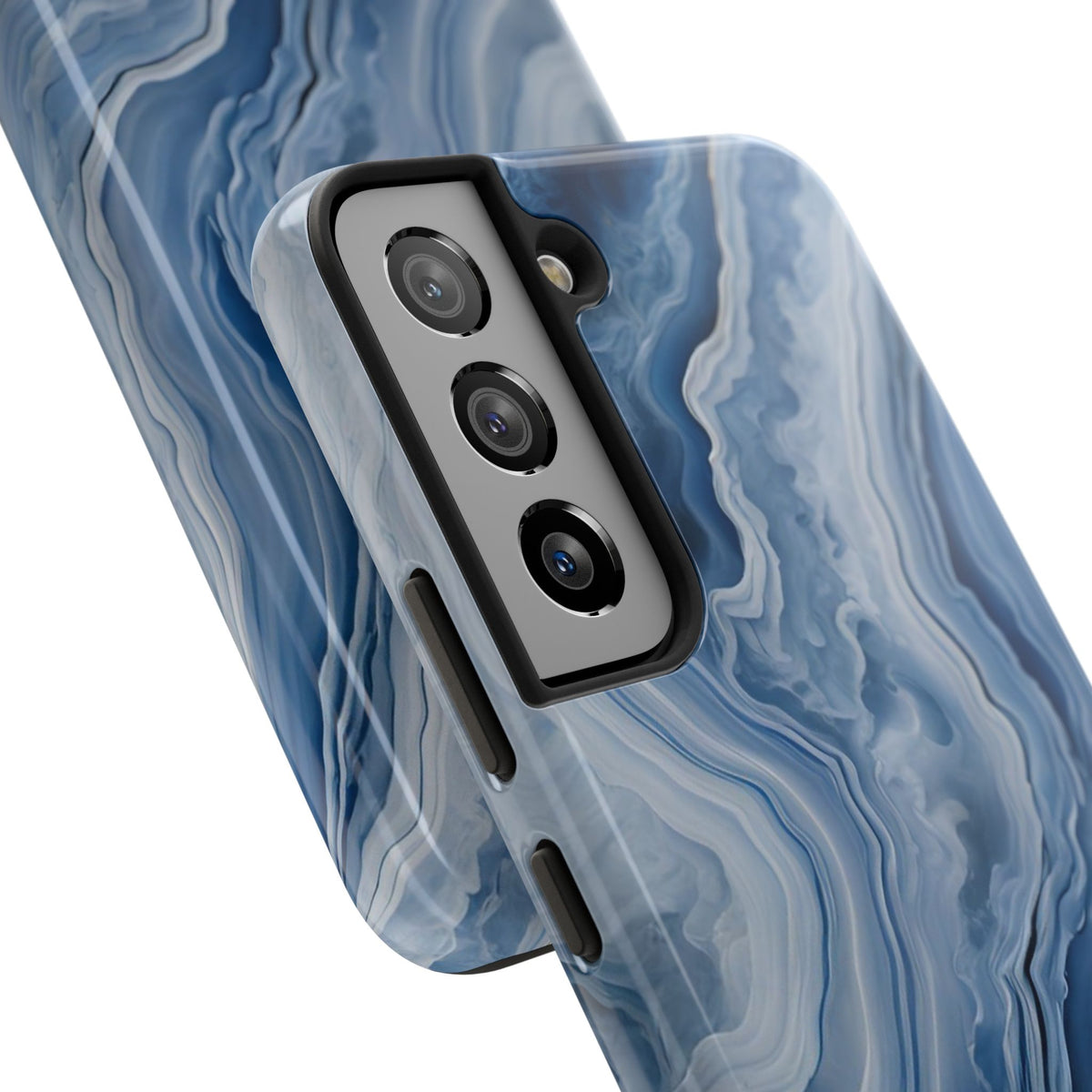 Blue Lace Agate Tough Phone Case — Marble Stone Protective Phone Cover
