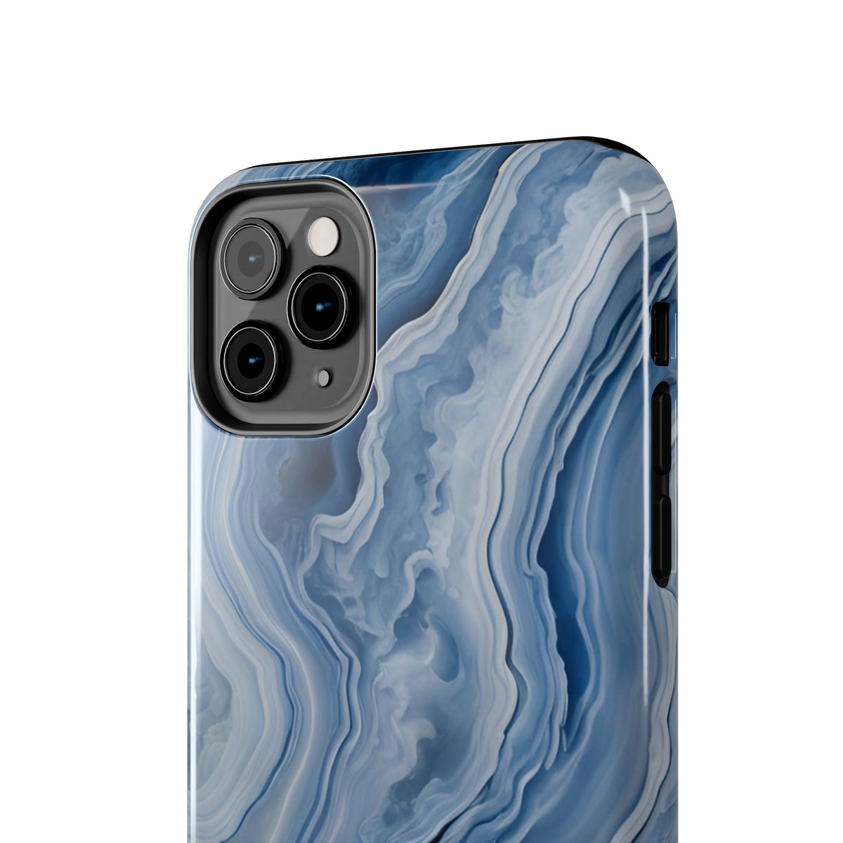 Blue Lace Agate Tough Phone Case — Marble Stone Protective Phone Cover