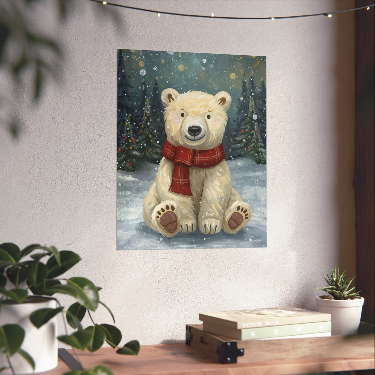 Winter Polar Bear Poster — Cute Christmas Wall Art