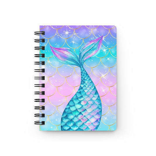Mermaid Tail Spiral Journal — Pastel Mermaid Notebook