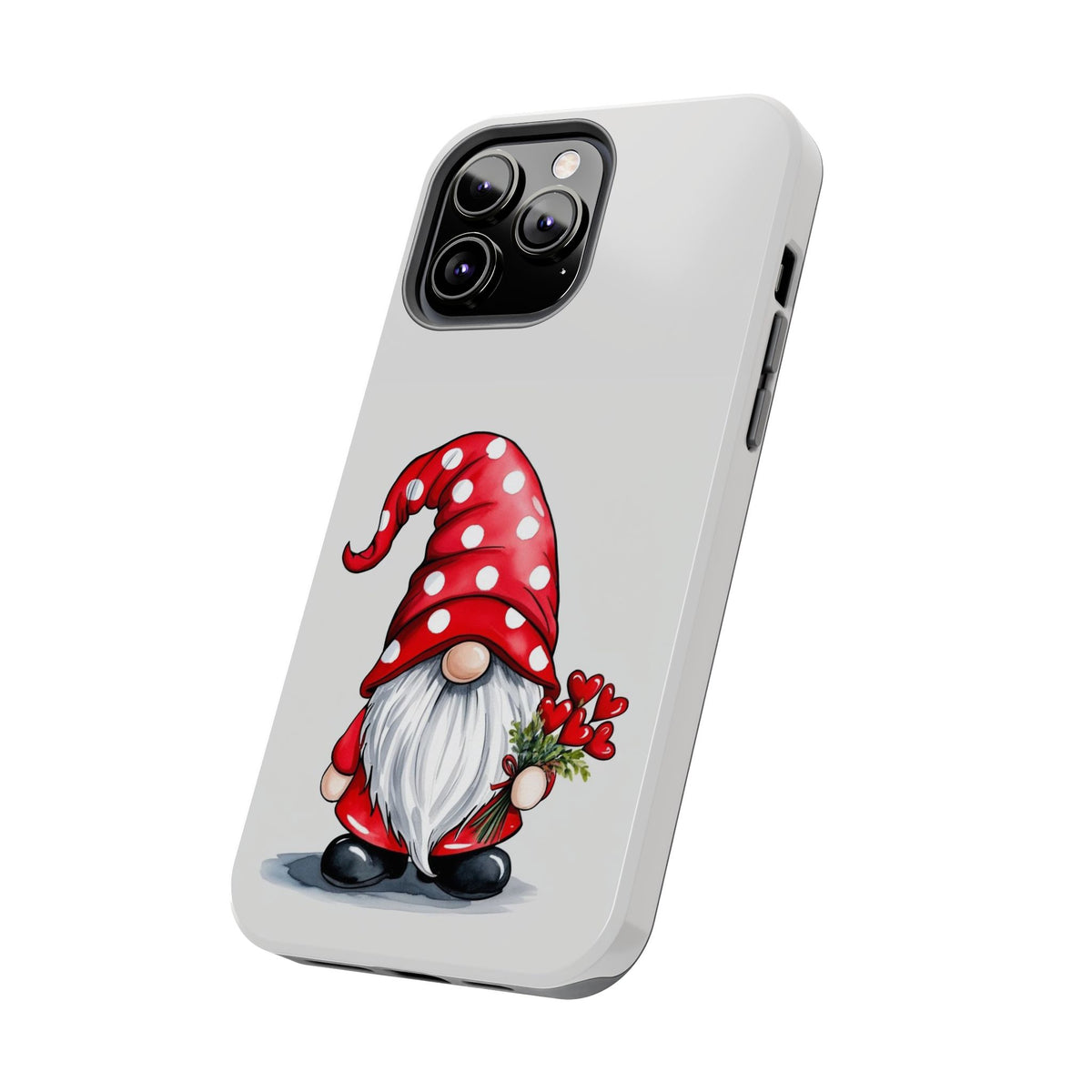Valentine Gnome Phone Case — Cute Polka Dot Red Gnome Protective Case