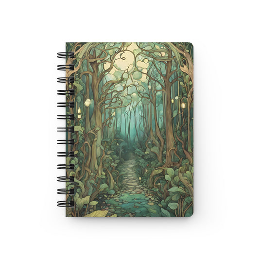 Art Nouveau Spiral Journal — Enchanted Forest Notebook for Nature Lovers