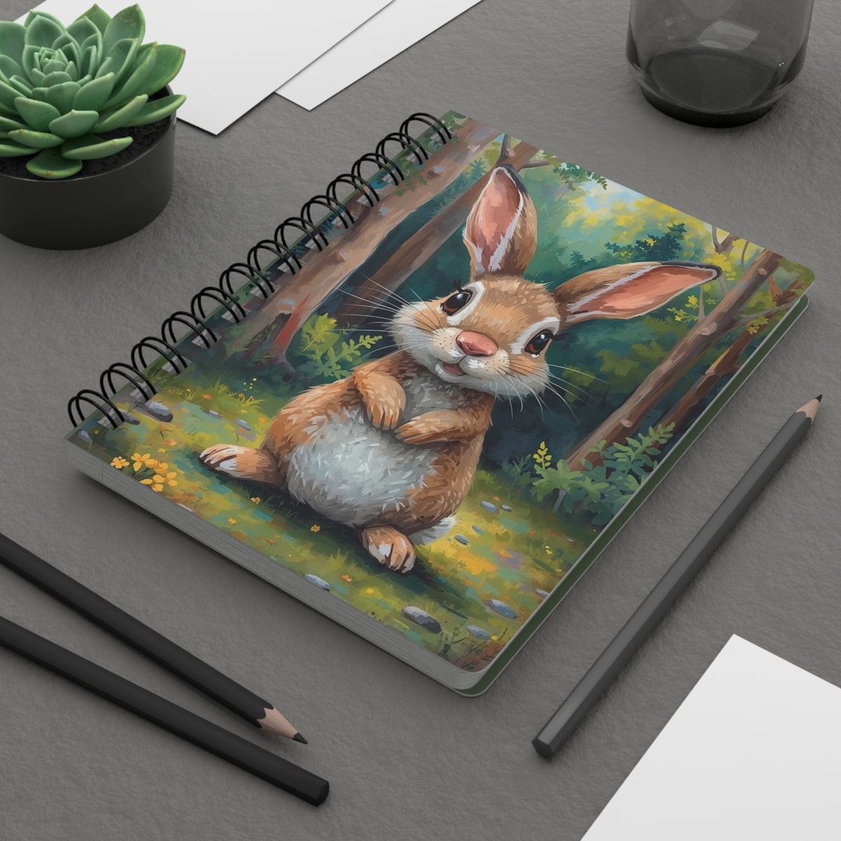 Whimsical Forest Bunny Spiral Bound Journal