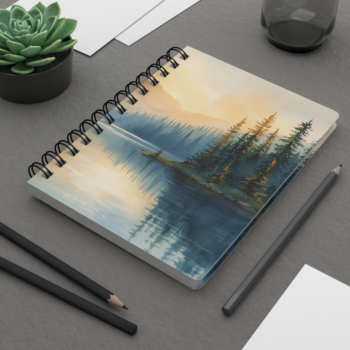 Lakeview Pines Spiral Journal — Scenic Mountain & Forest Notebook
