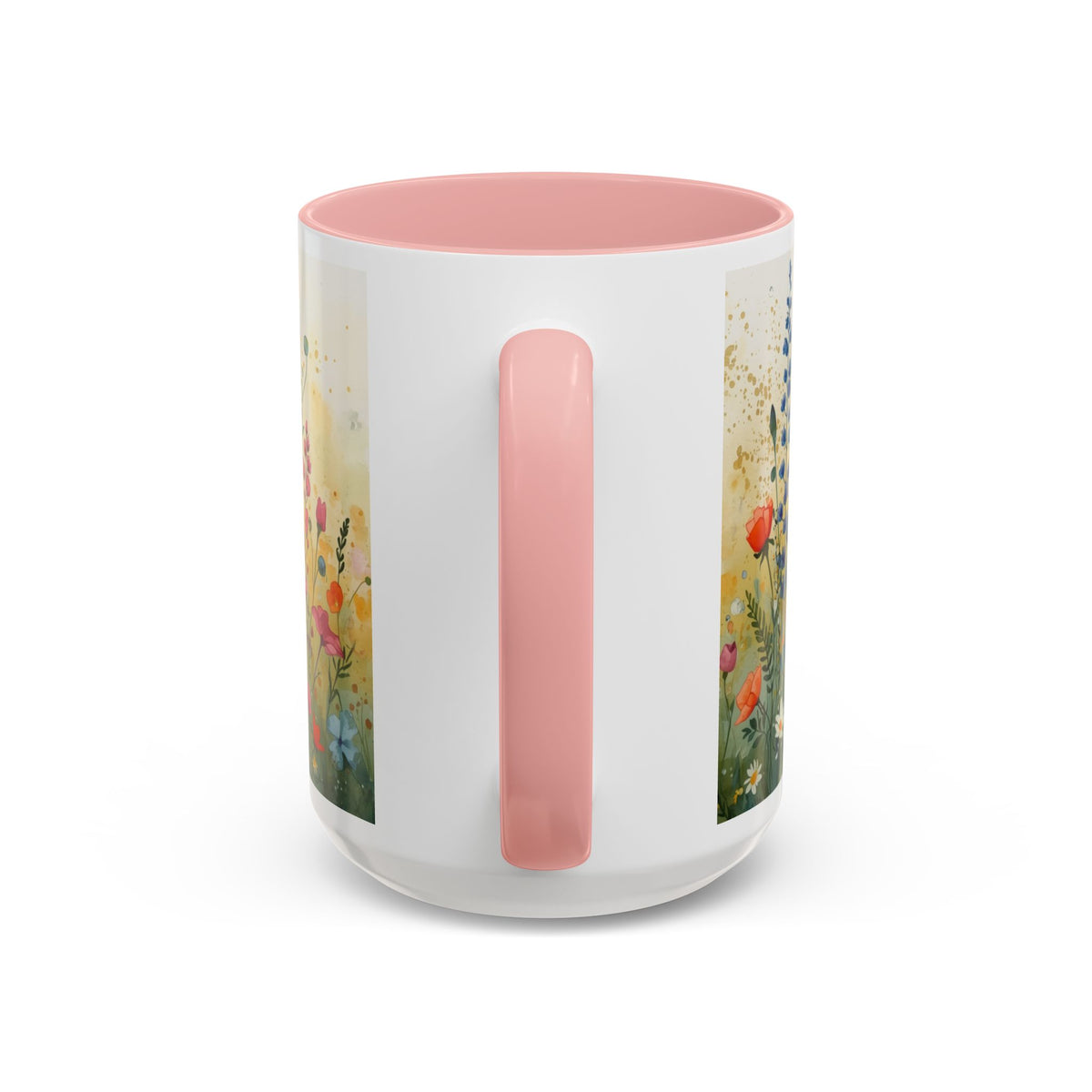 Floral Meadow Accent Coffee Mug — Watercolor Wildflower 11/15oz