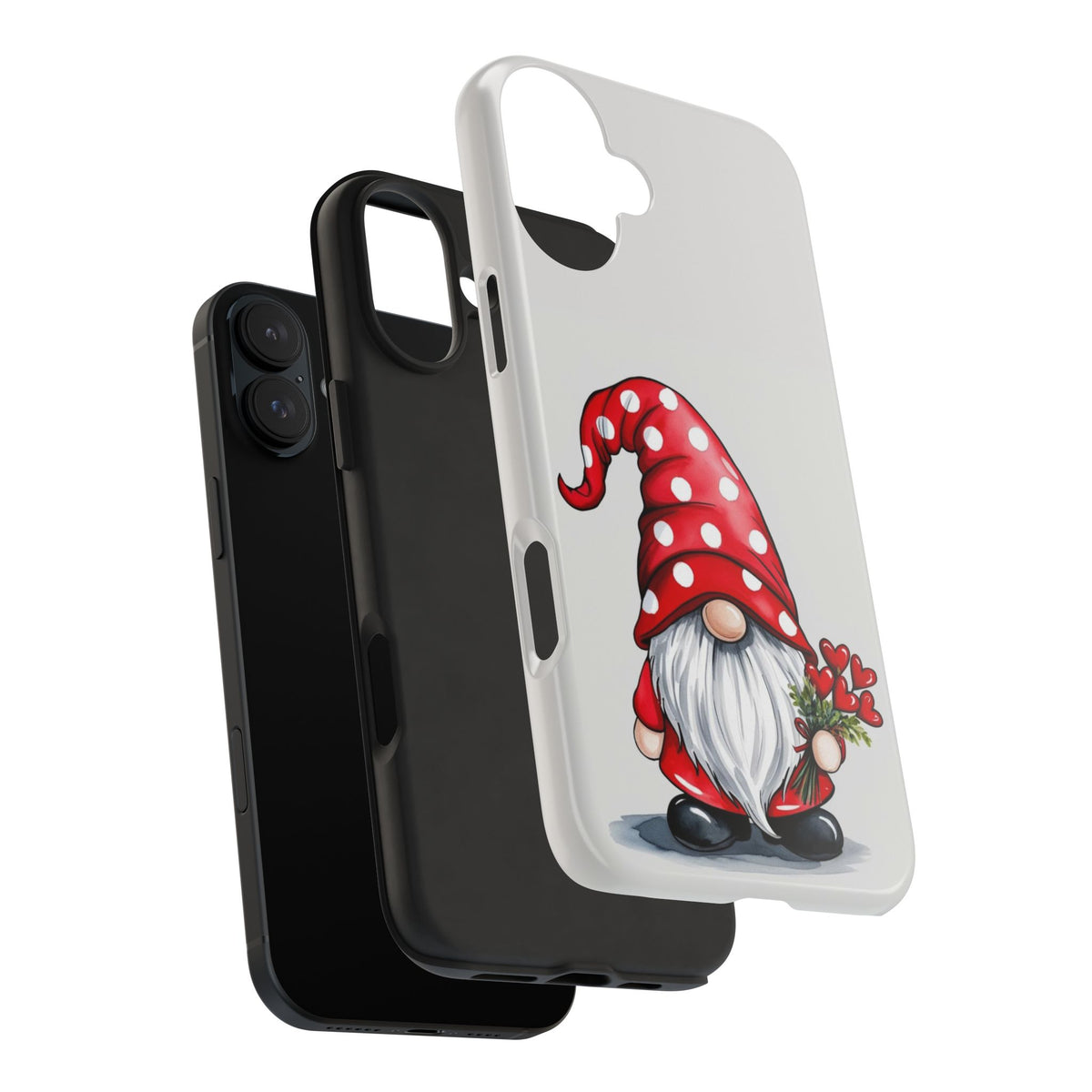 Valentine Gnome Phone Case — Cute Polka Dot Red Gnome Protective Case