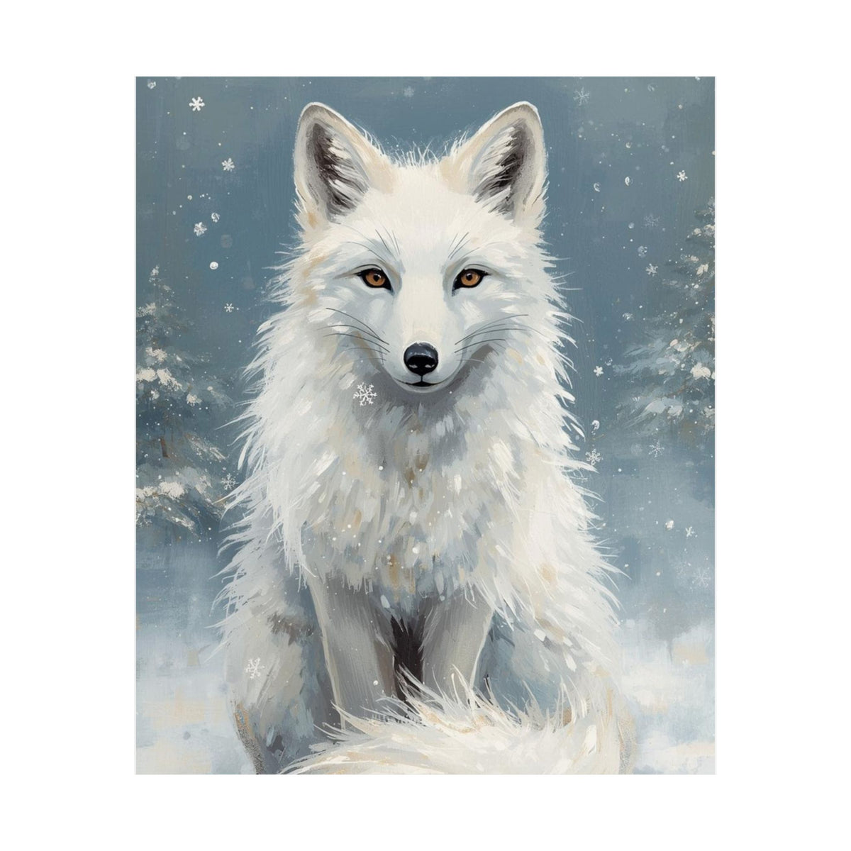 Arctic White Fox Matte Poster