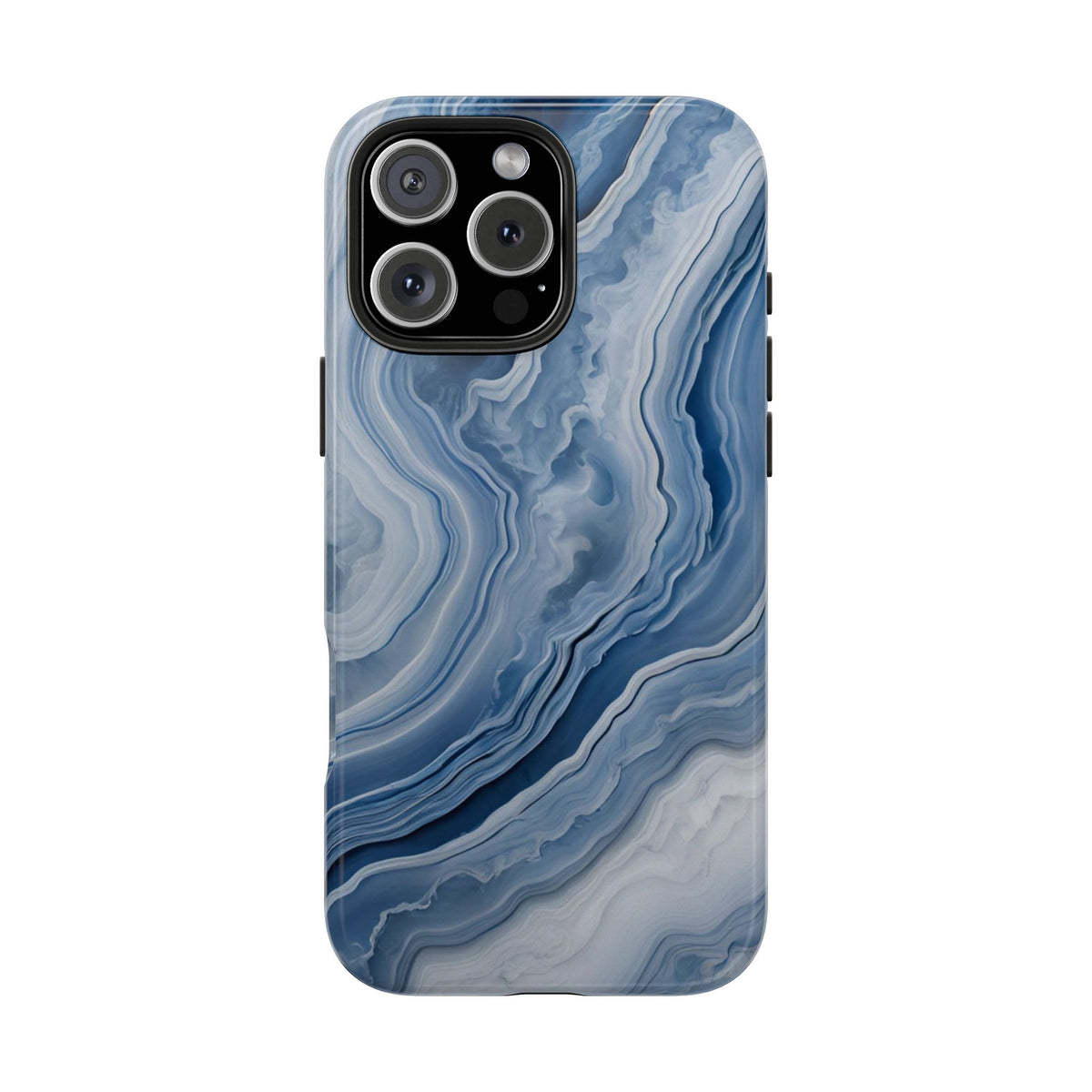 Blue Lace Agate Tough Phone Case — Marble Stone Protective Phone Cover