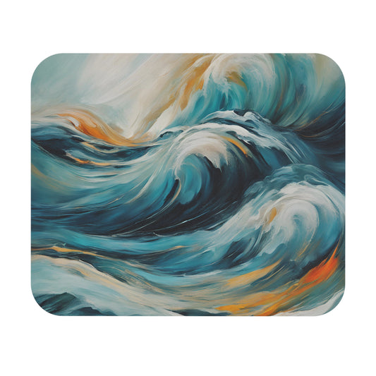 Ocean Wave Desk Mouse Pad — Abstract Seascape Rectangle