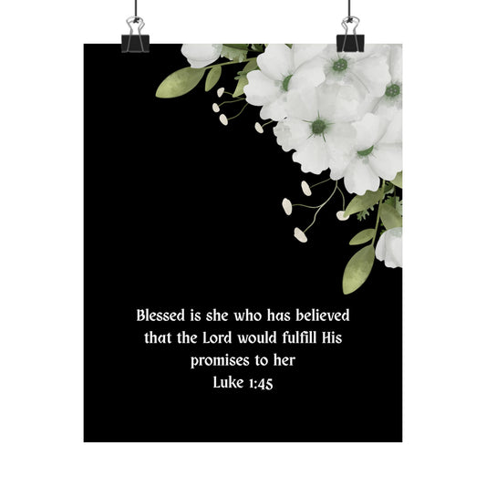 Blessed Scripture Poster — Floral Christian Wall Art