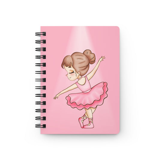 Ballet Ballerina Spiral Notebook — Pink Dance Journal for Girls & Students