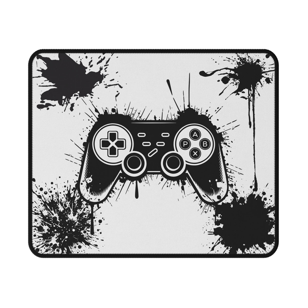 Gaming Mouse Pad — Black Controller Splash Non‑Slip Mat