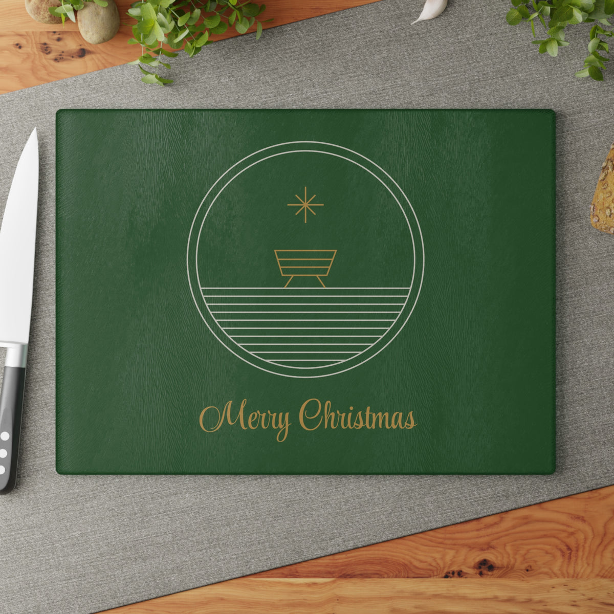 Christmas Glass Cutting Board