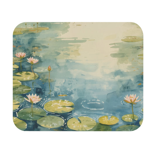Watercolor Lily Pond Mouse Pad