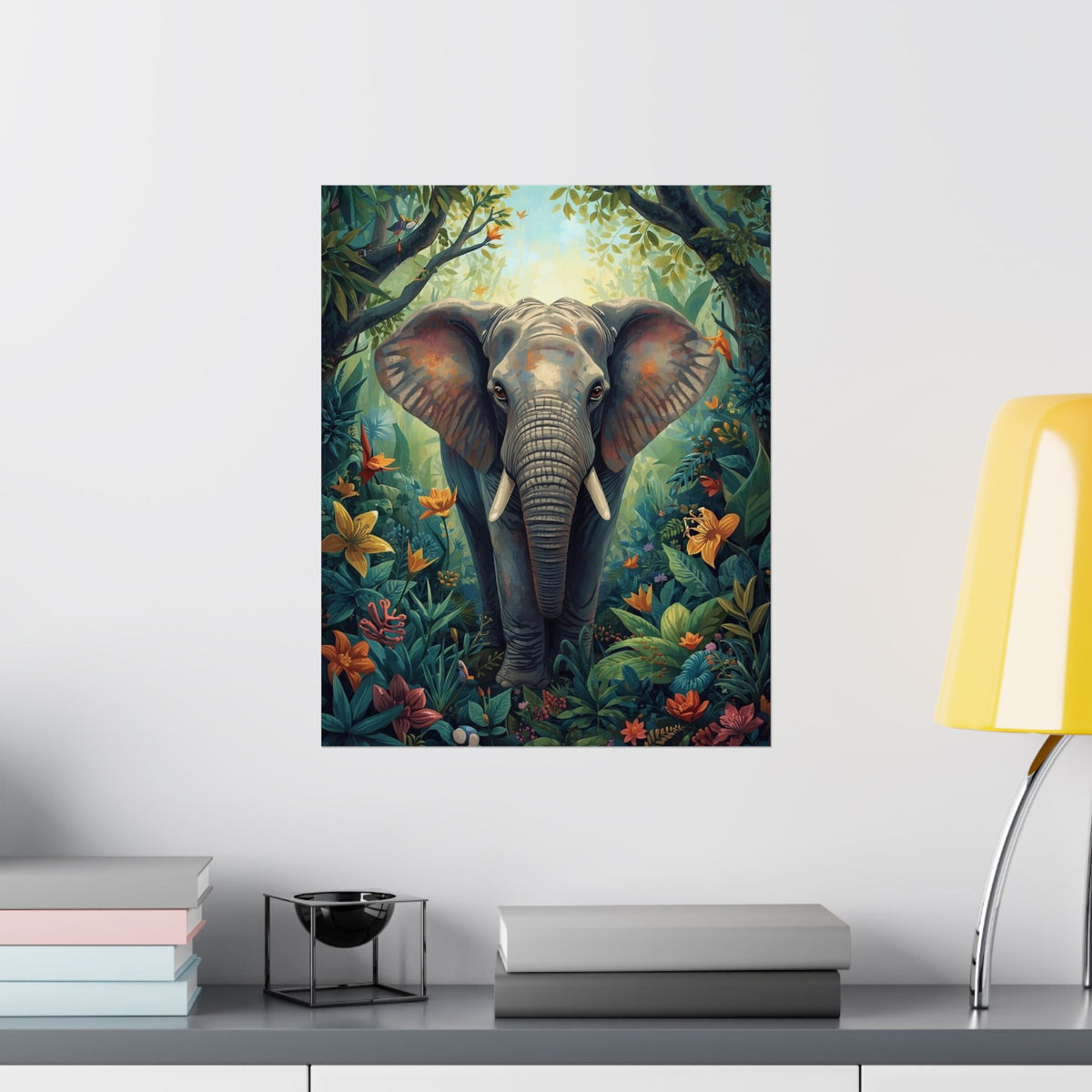 Elephant Jungle Matte Poster