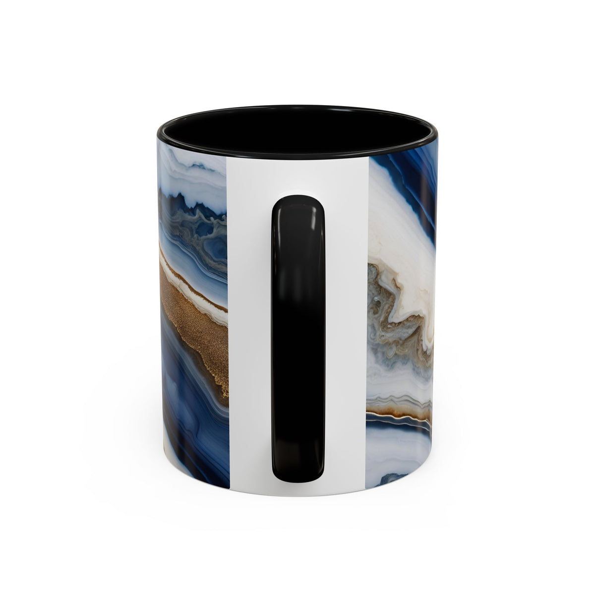 Blue Agate Accent Coffee Mug — Marble Stone Pattern 11/15oz