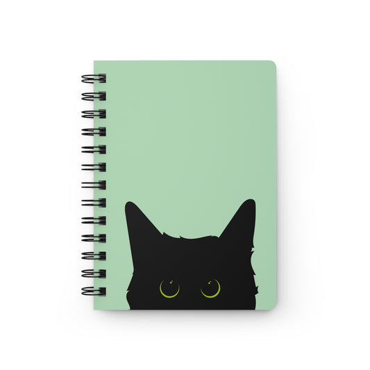 Black Cat Peeking Spiral Notebook — Journal for Cat Lovers