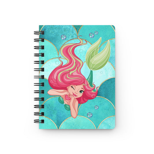 Mermaid Dream Spiral Notebook — Cute Pink-Haired Mermaid Journal for Kids & Teens