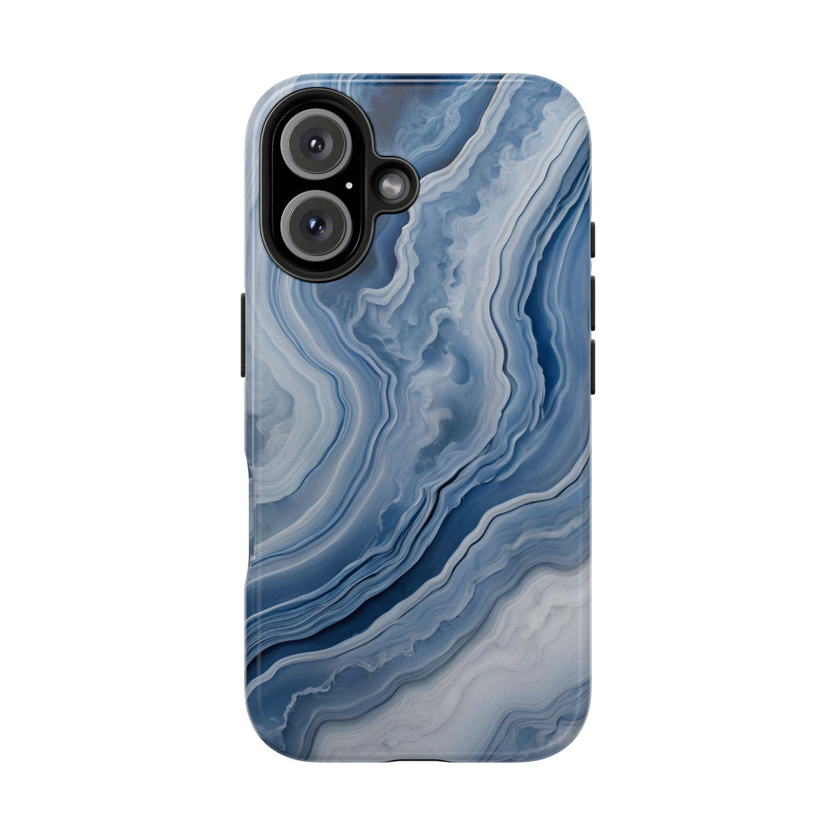 Blue Lace Agate Tough Phone Case — Marble Stone Protective Phone Cover