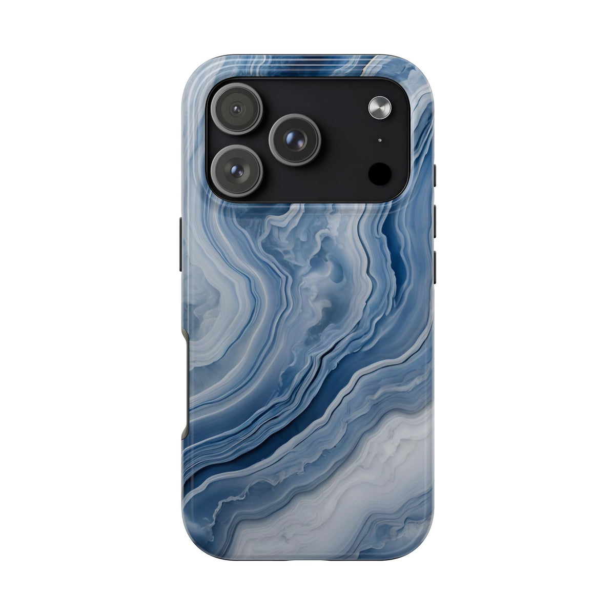 Blue Lace Agate Tough Phone Case — Marble Stone Protective Phone Cover